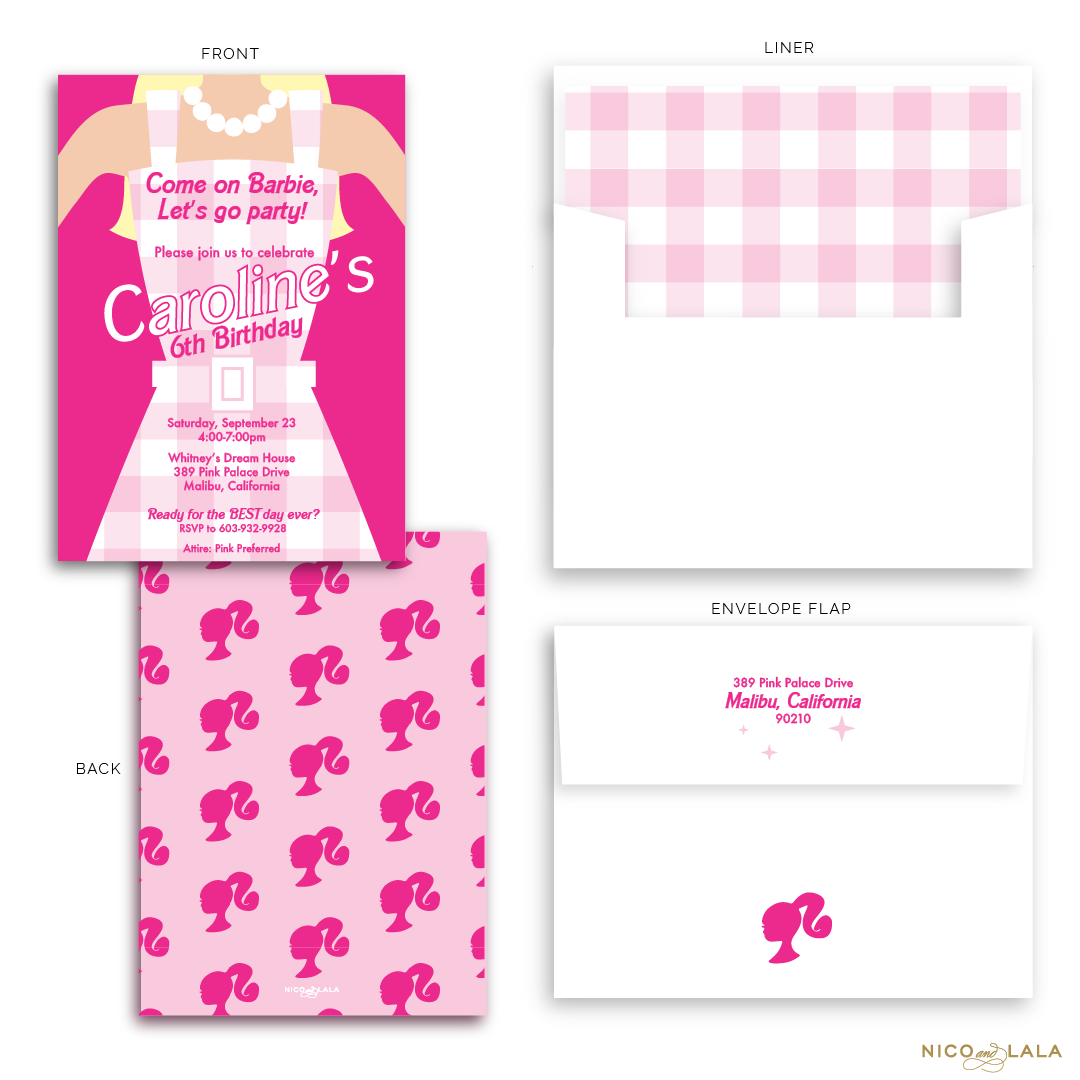 Barbie Birthday Invitations