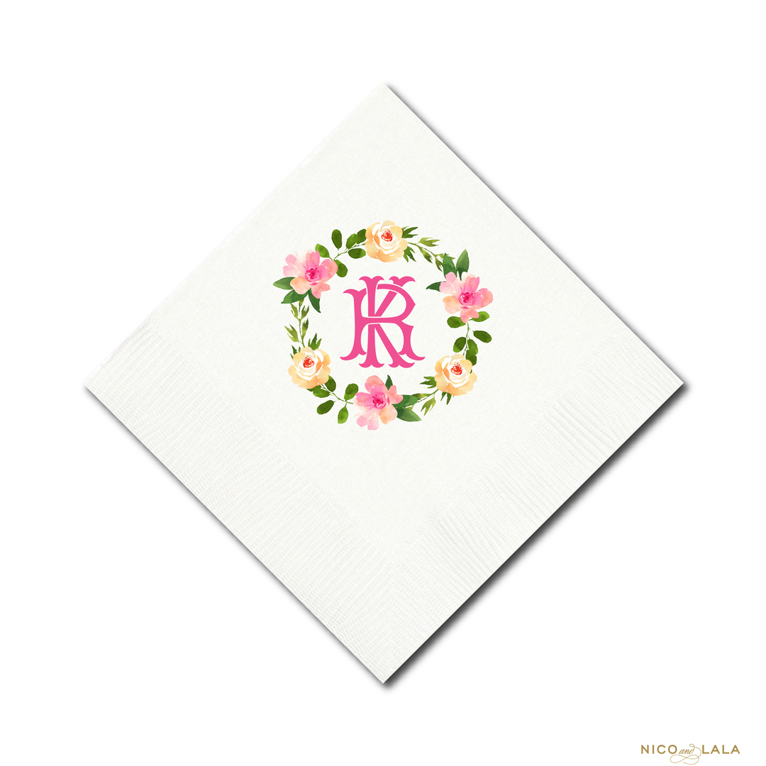 Bright Floral Wreath Napkins