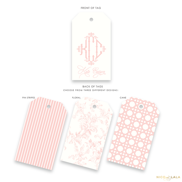 Charleston Monogram Gift Tags Nico and Lala