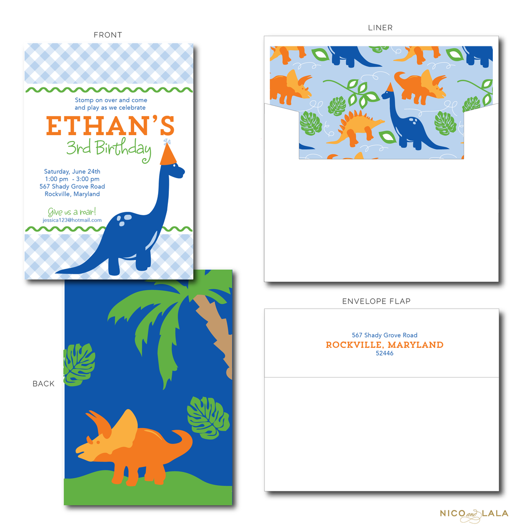 Dinosaur Birthday Invitations