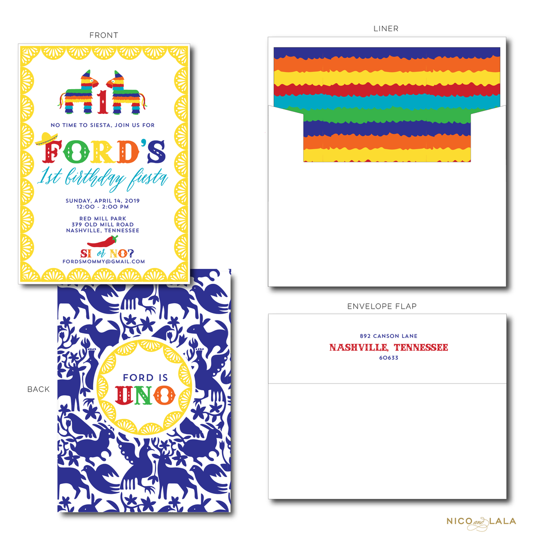 Fiesta Birthday Invitations