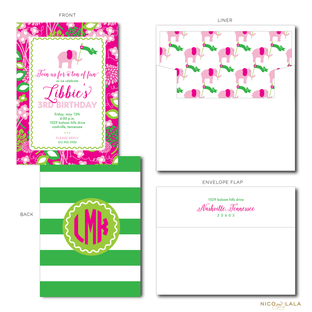 LILLY PULITZER BIRTHDAY INVITATIONS