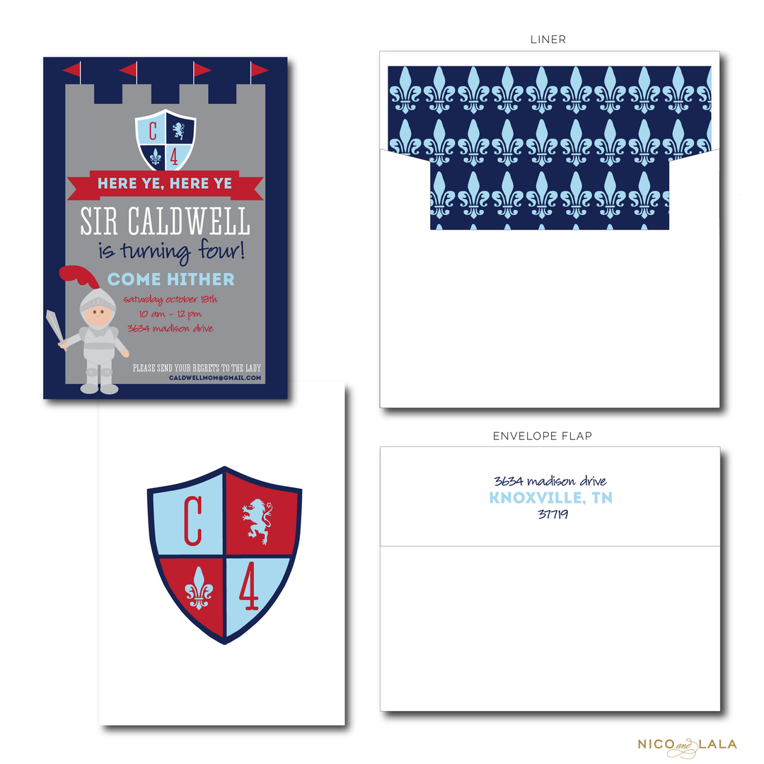 KNIGHT BIRTHDAY INVITATIONS