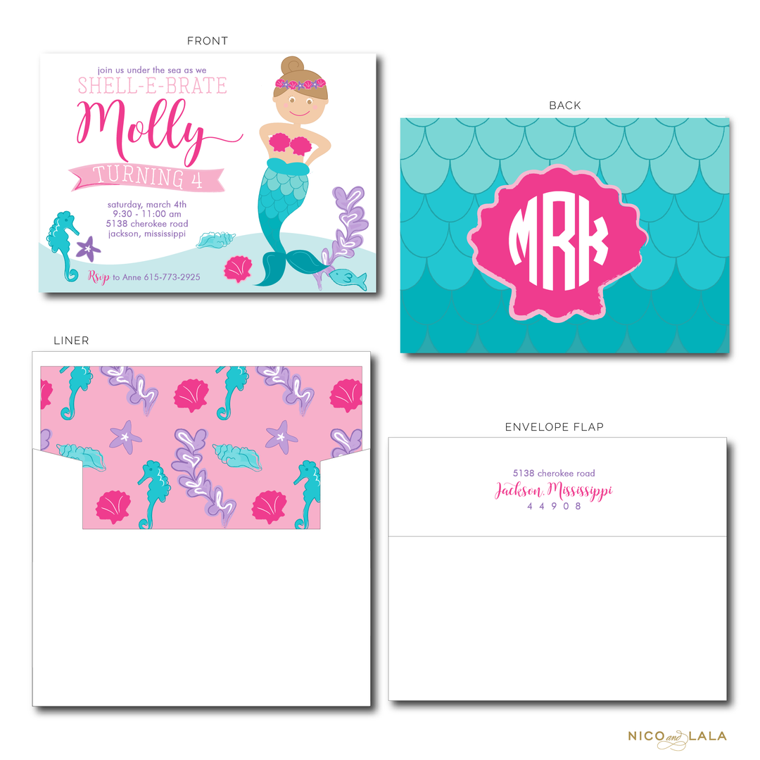 MERMAID BIRTHDAY INVITATIONS