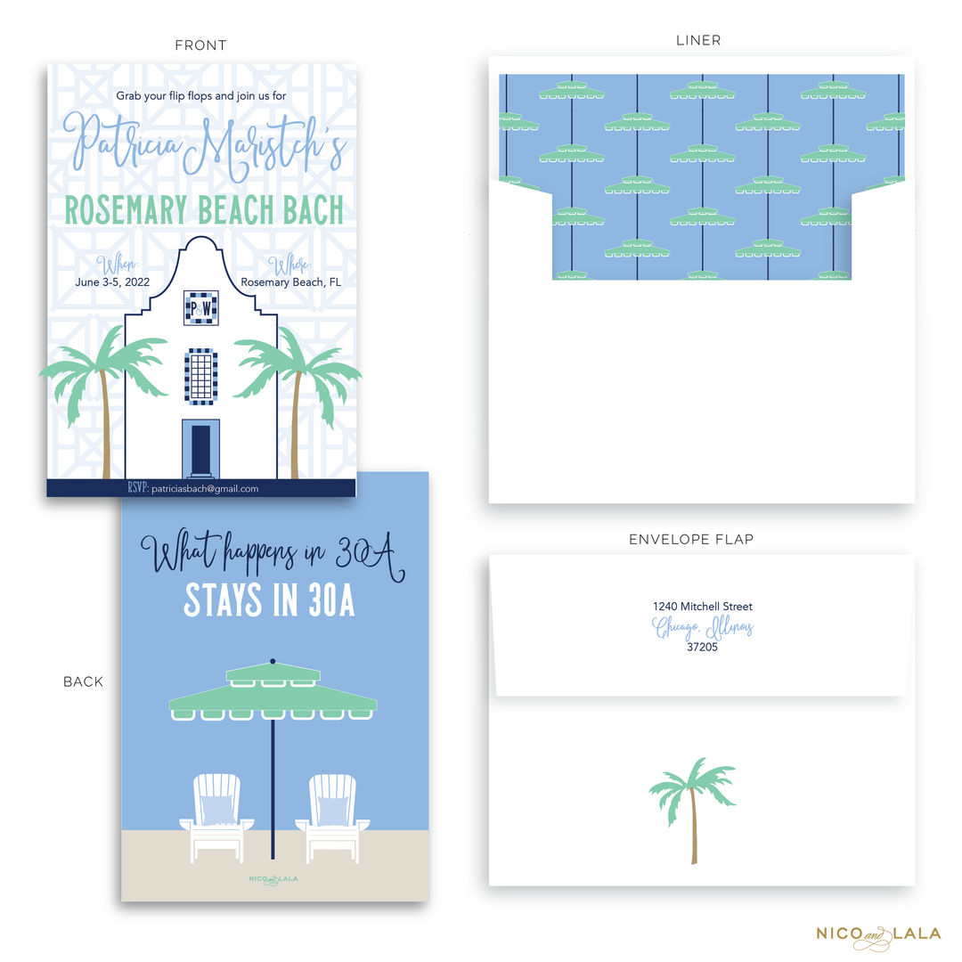30A Bachelorette Invitations