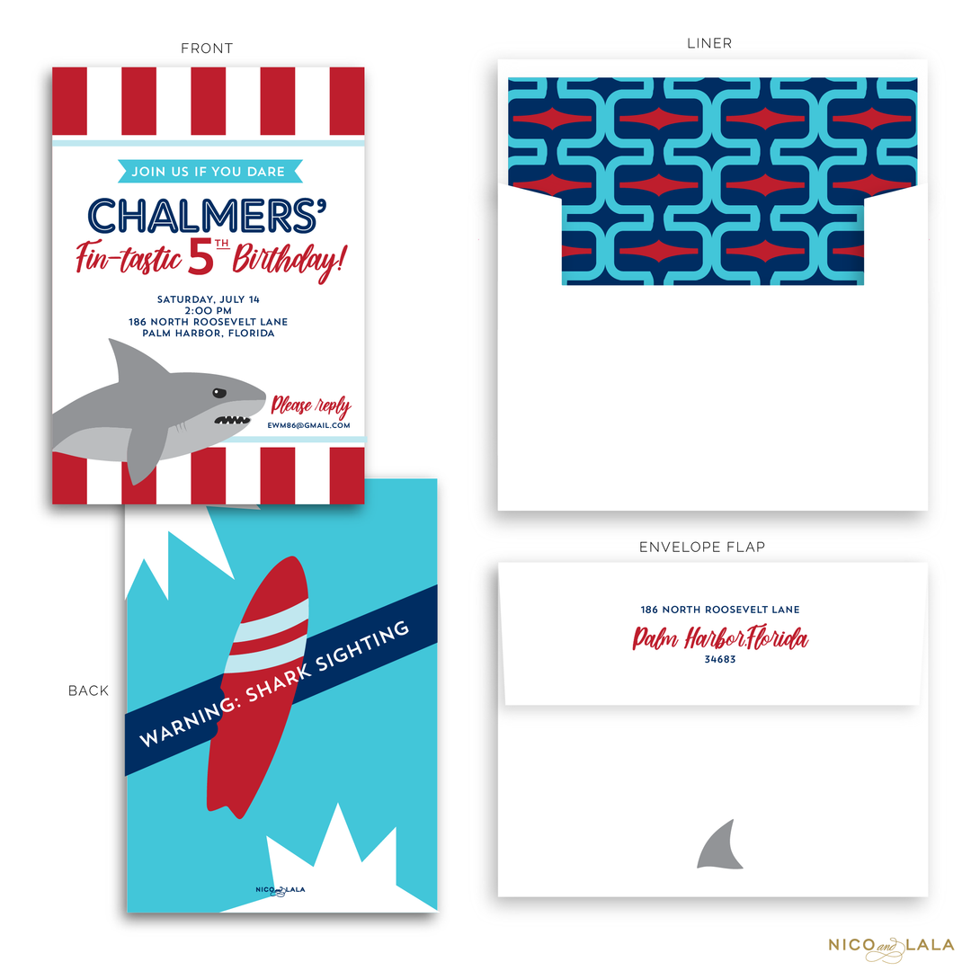 Shark Birthday Invitations