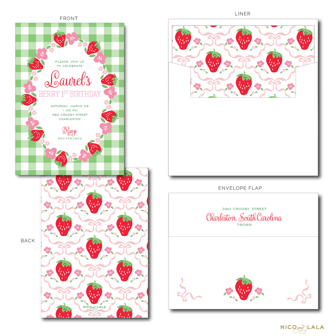 STRAWBERRY BIRTHDAY INVITATIONS