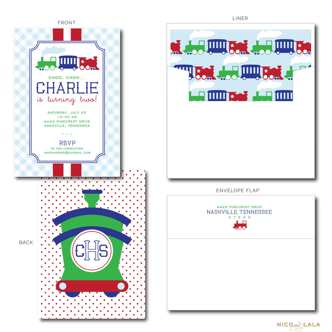 TRAIN BIRTHDAY INVITATIONS