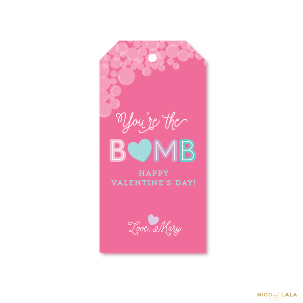 Bath Bomb Valentines Tags