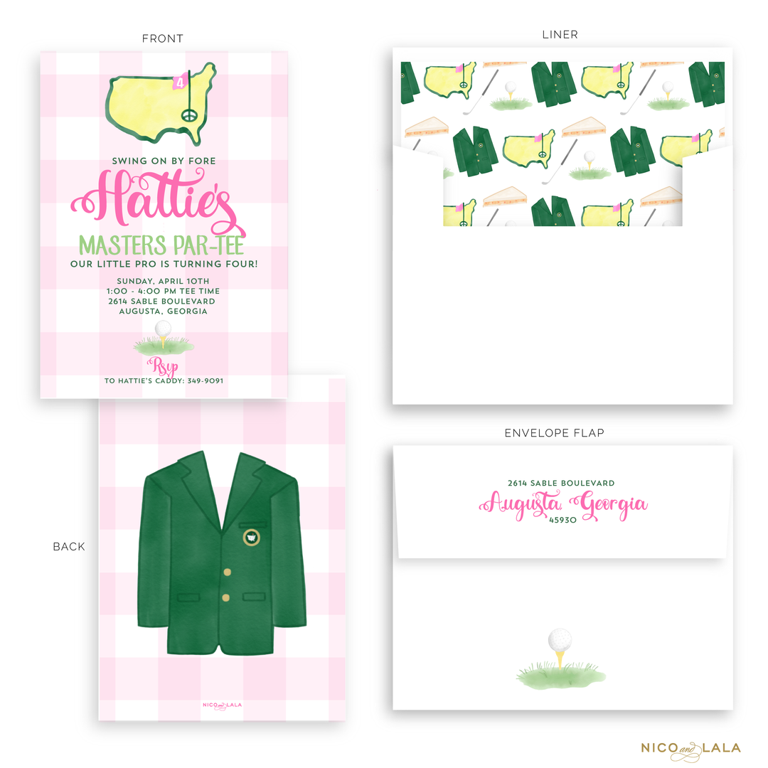 Masters Birthday Invitations, Pink