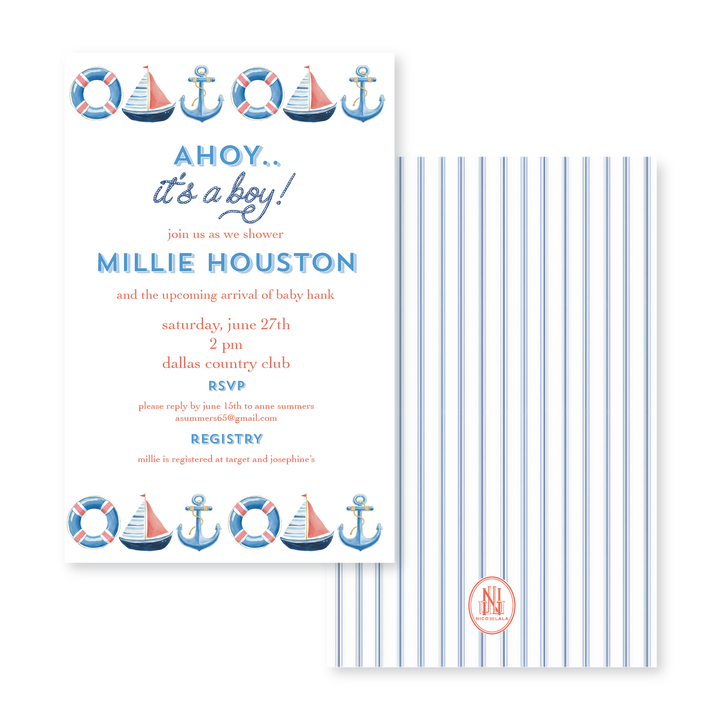 Ahoy Boy Invitations