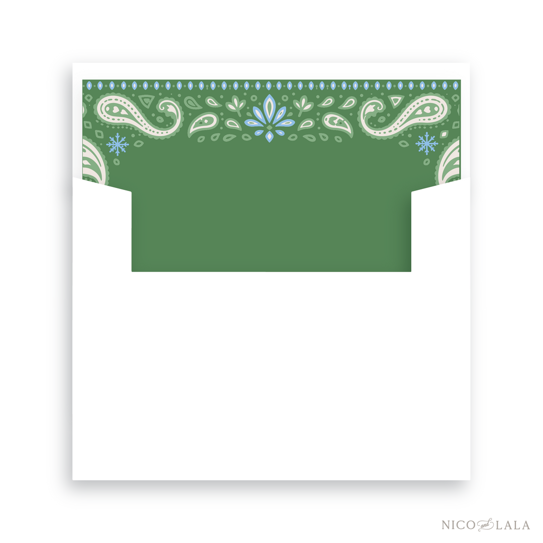 Bandana Christmas Card Lined Envelopes