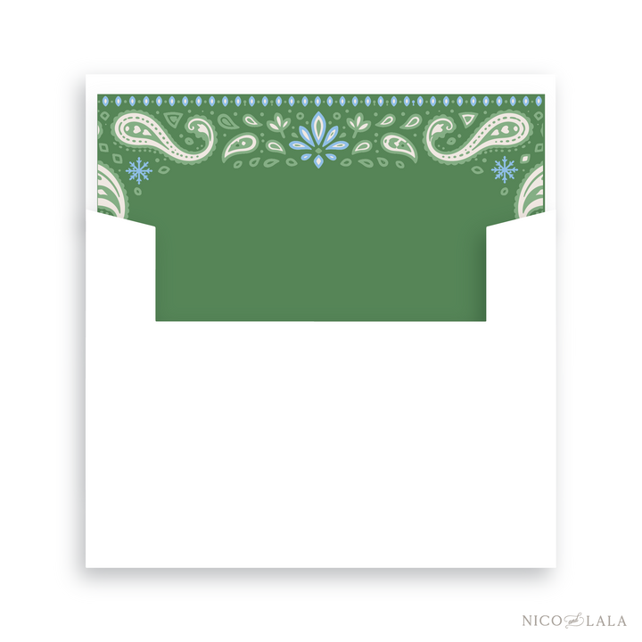 Bandana Christmas Card Lined Envelopes
