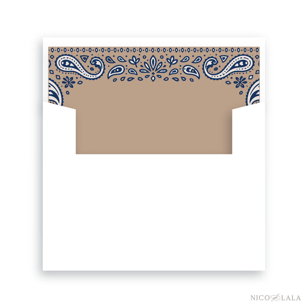 Bandana Christmas Card Lined Envelopes