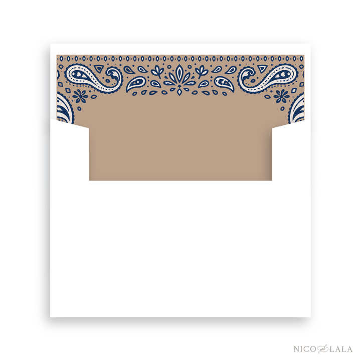 Bandana Christmas Card Lined Envelopes