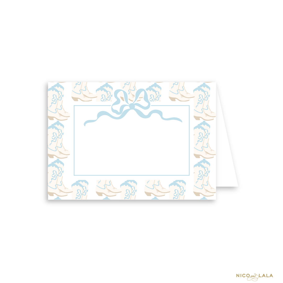 Boots and Bows Birthday Food Cards