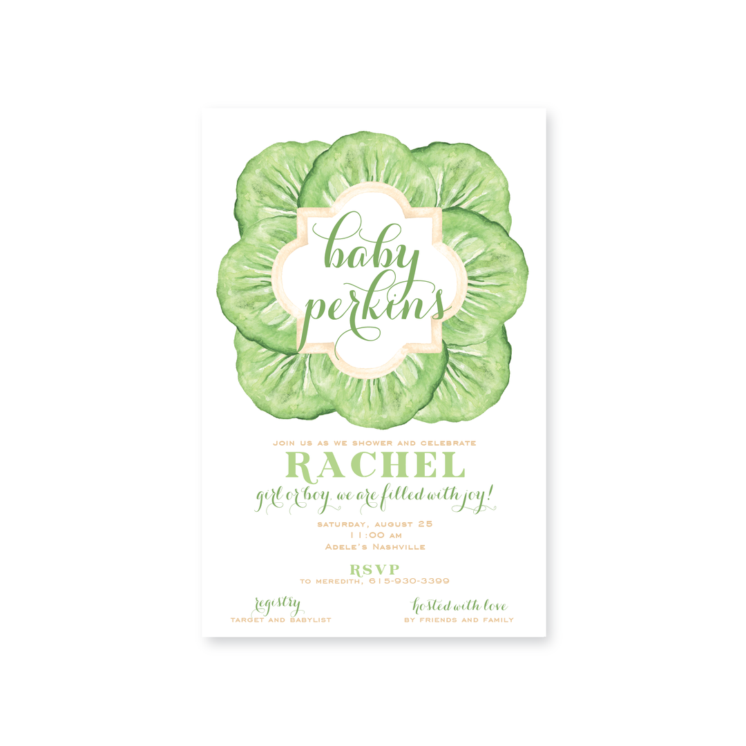 Cabbage Baby Shower Invitations