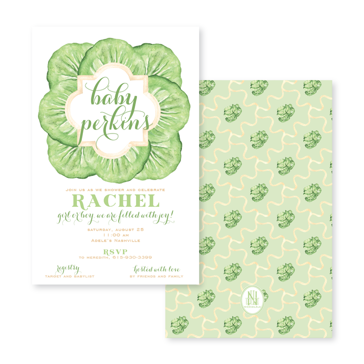 Cabbage Baby Shower Invitations