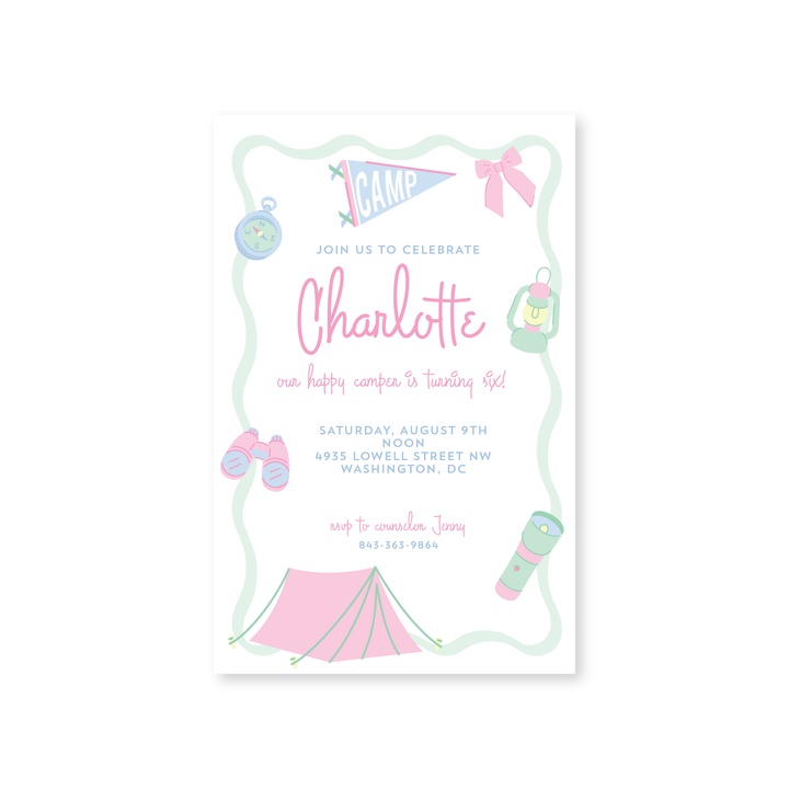 Camp Birthday Invitations