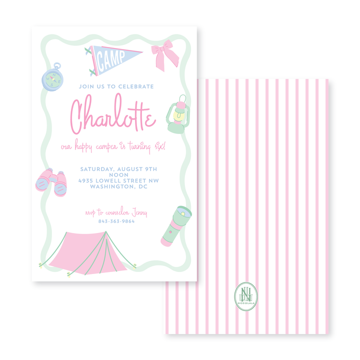 Camp Birthday Invitations