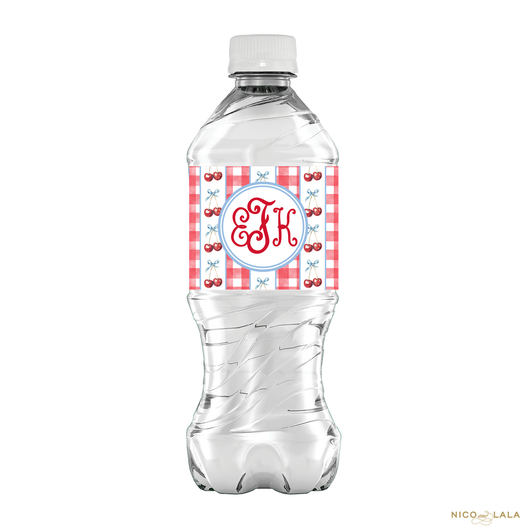 Cherry on Top Birthday Water Bottle Labels