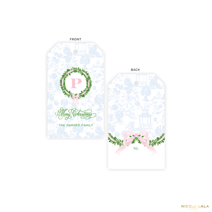 Christmas Toile Gift Tags