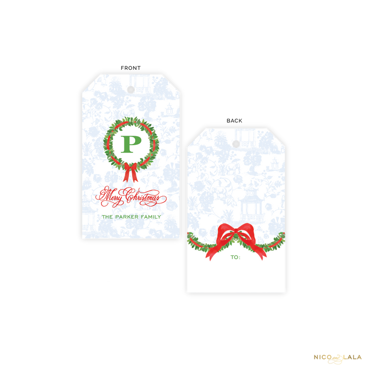 Christmas Toile Gift Tags