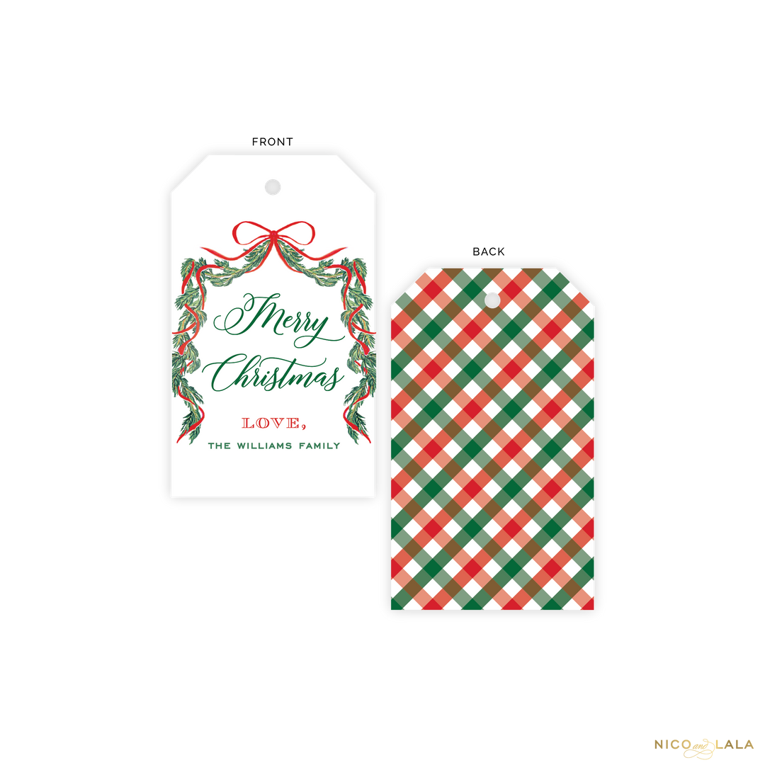 Joy Gingham Gift Tags