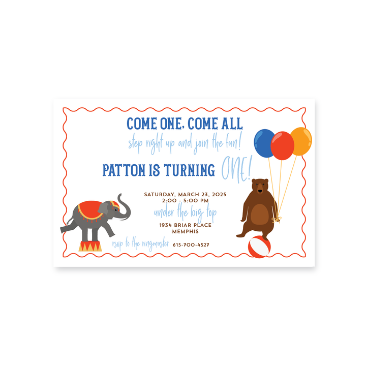 Circus Birthday Invitations