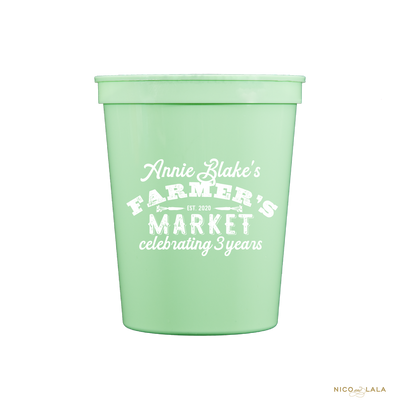 Farmers Market Pastel Birthday Cups