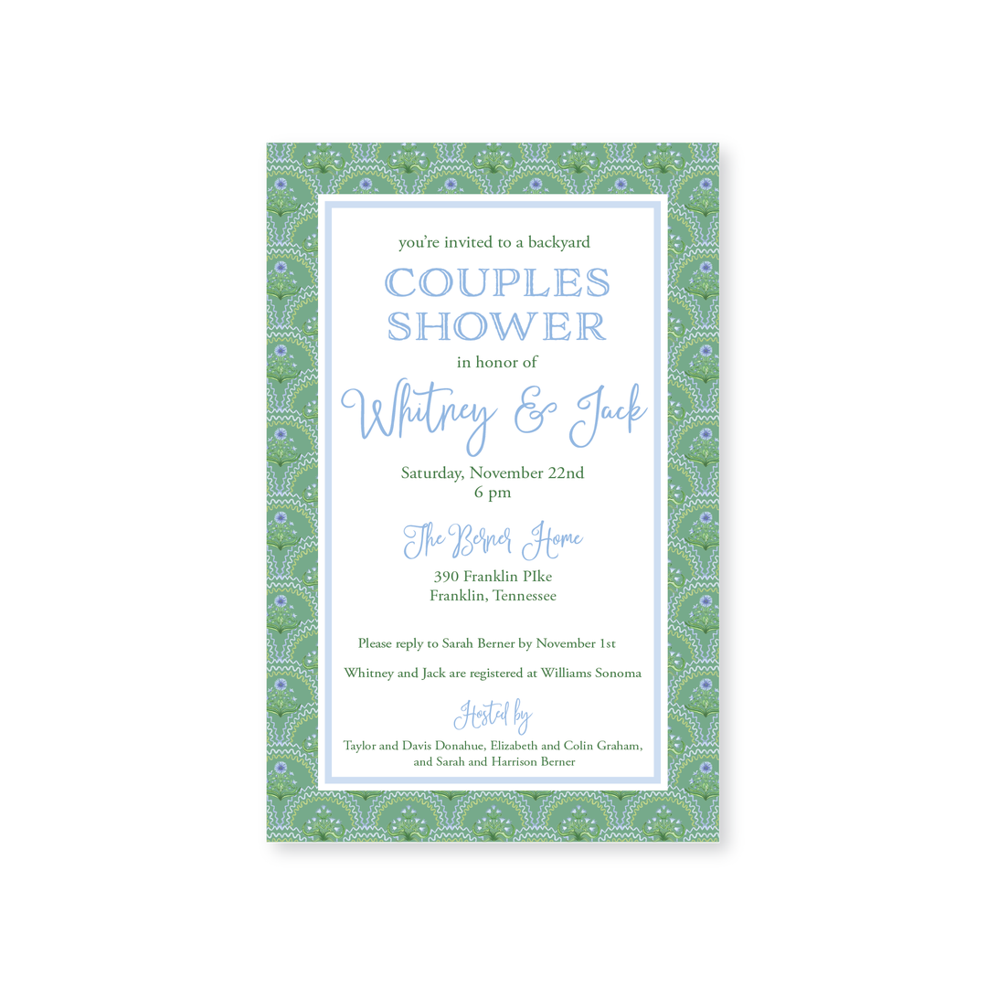 Garden Block Print Invitations