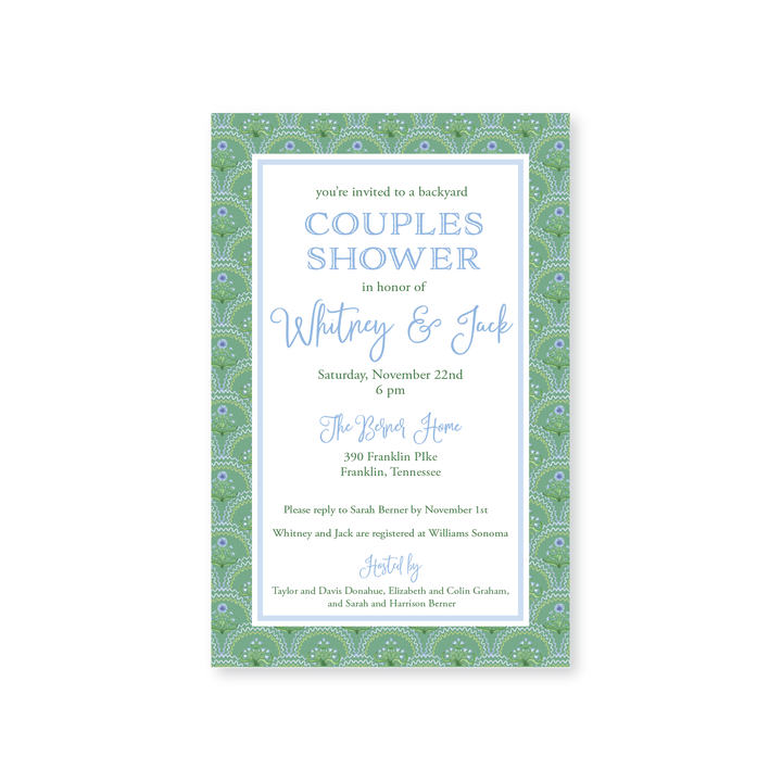 Garden Block Print Invitations
