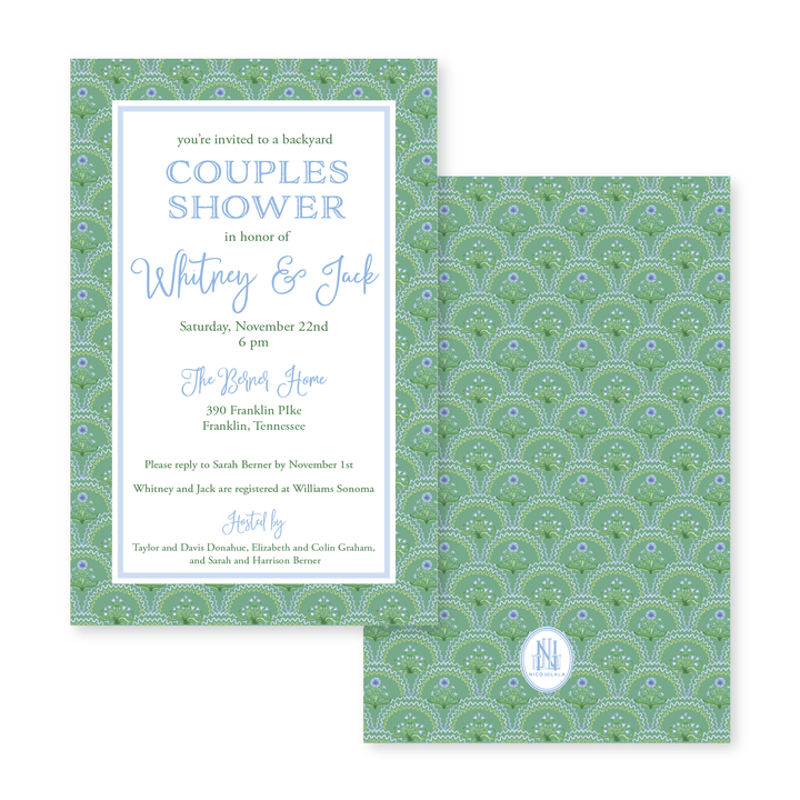 Garden Block Print Invitations