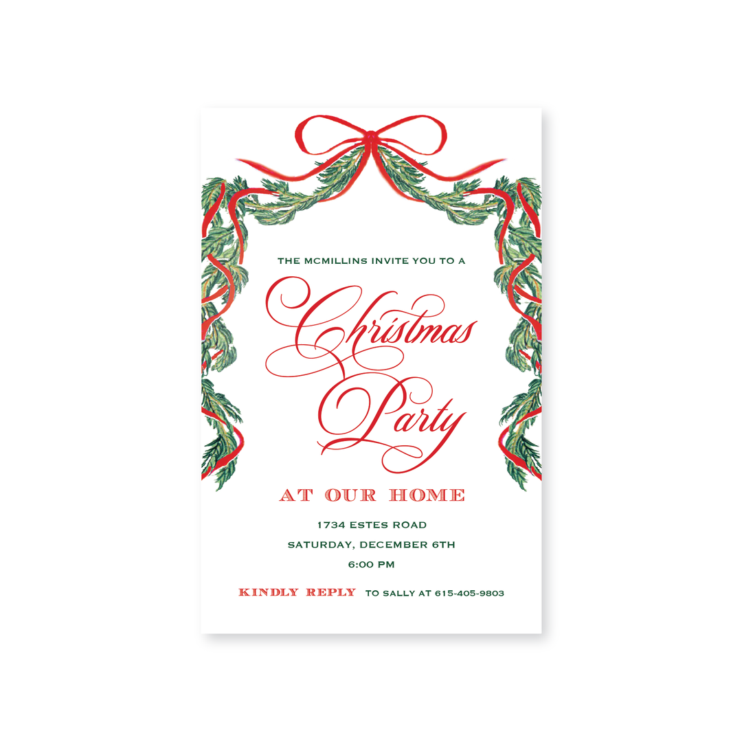 Garland Christmas Invitations