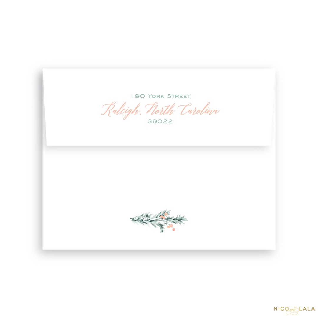 Garland Christmas Card Return Address Printing