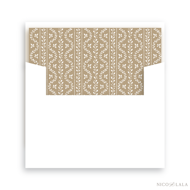 Grandmillenial Holly Christmas Card Lined Envelopes