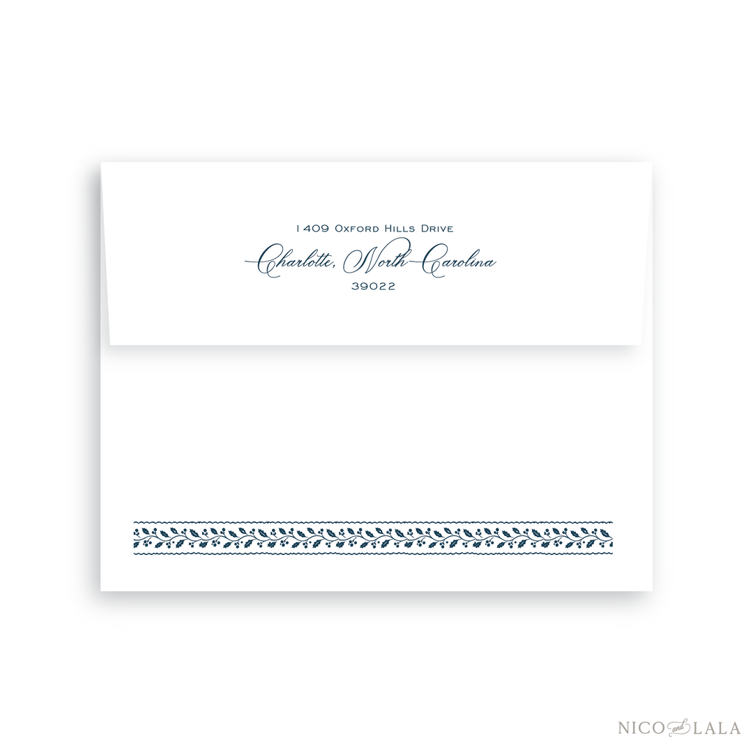 Grandmillenial Holly Christmas Card Return Address Printing