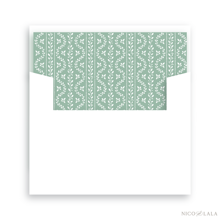 Grandmillenial Holly Christmas Card Lined Envelopes