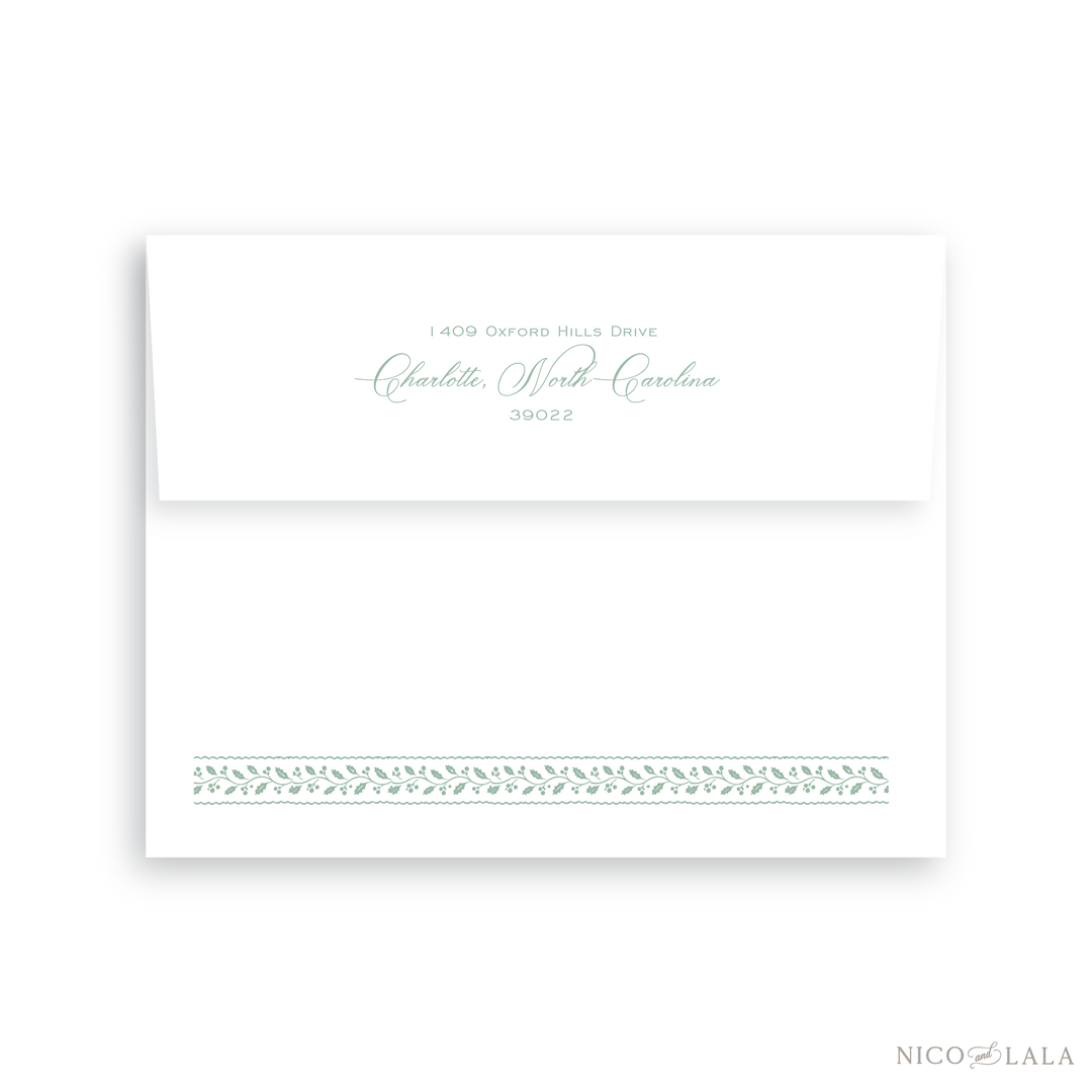 Grandmillenial Holly Christmas Card Return Address Printing