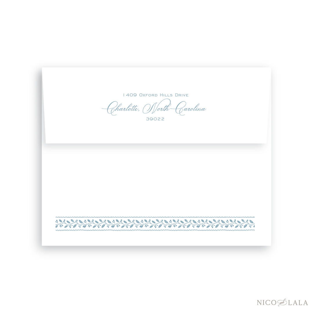 Grandmillenial Holly Christmas Card Return Address Printing
