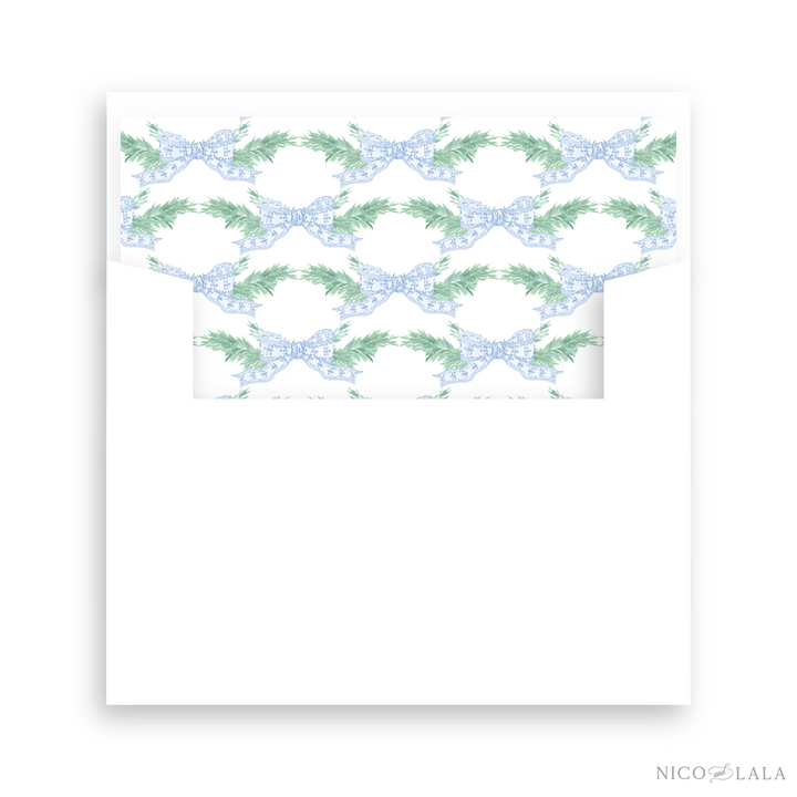 Joy Wreath Die Cut Christmas Card Lined Envelopes