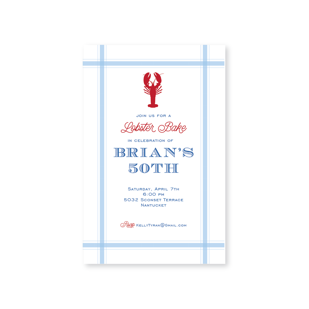 Lobster Prep Invitations