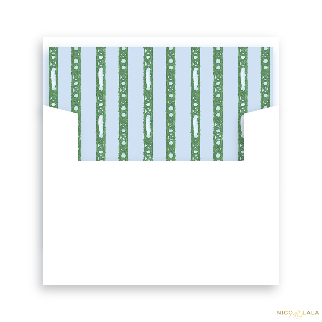 Merry Wreath Christmas Card Lined Envelopes