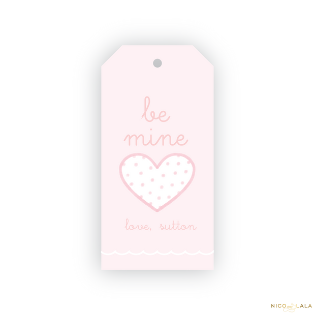 Be Mine Pink Valentines Tags