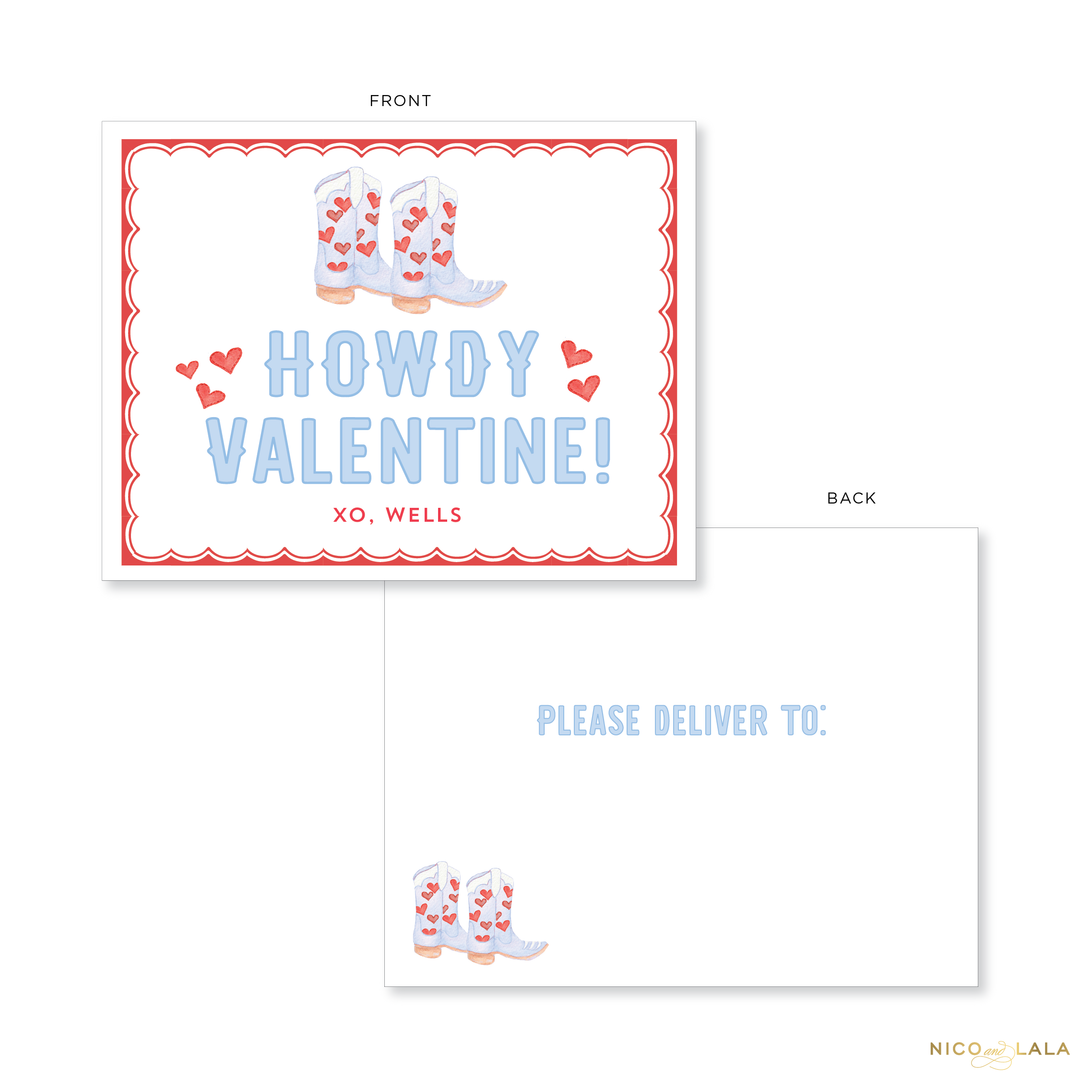 Boots Valentines Cards, Blue