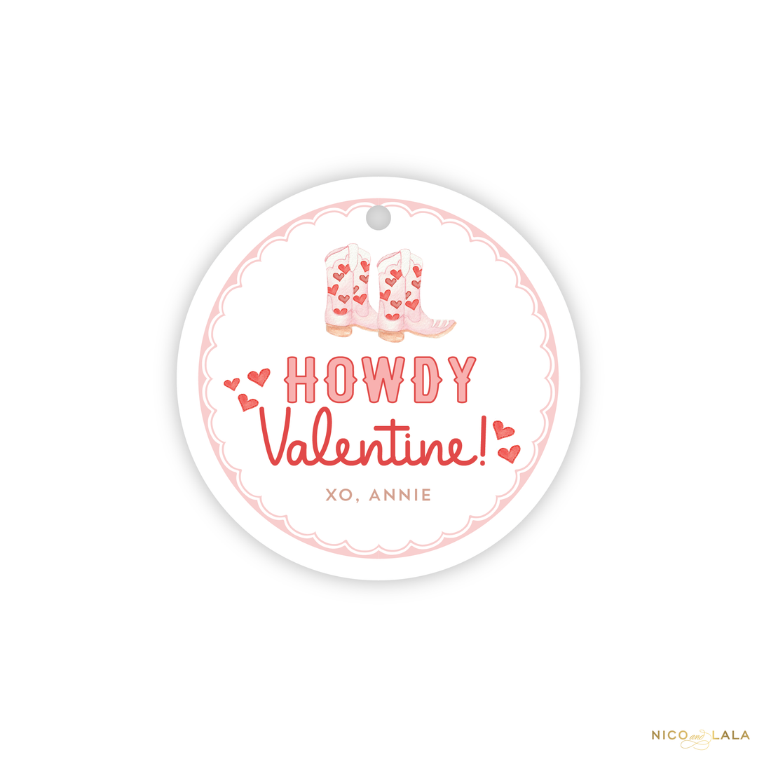 Boots Valentines Tags, Red