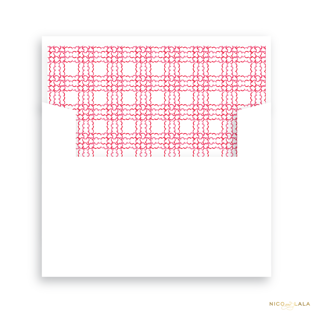 Patriotic Christmas Card Lined Envelopes