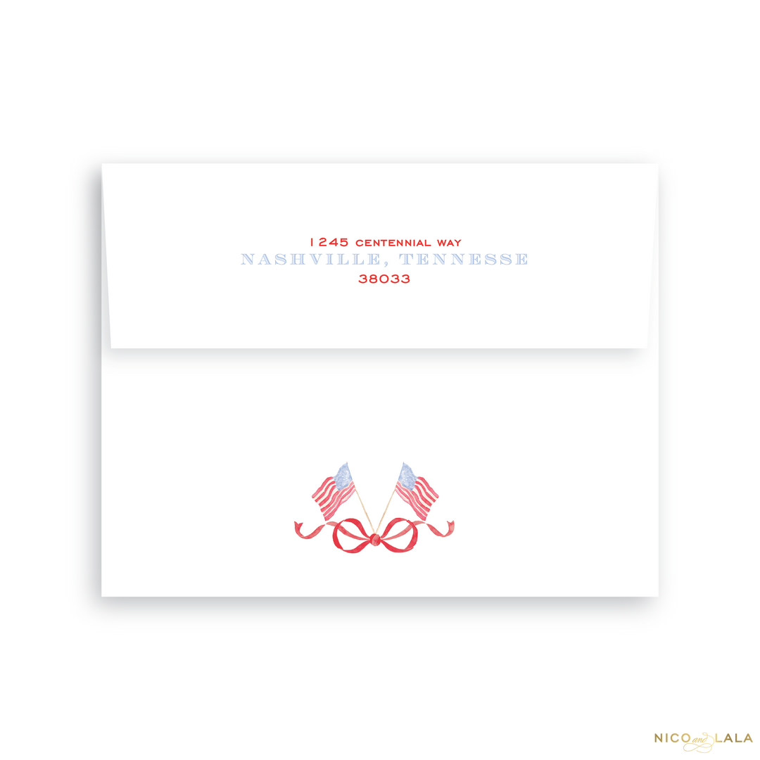 Patriotic Christmas Card Return Address Printing