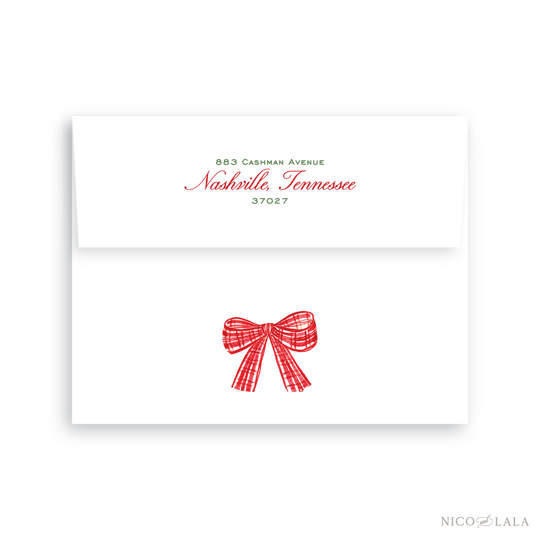 Oh What Fun Christmas Card Return Address Printing