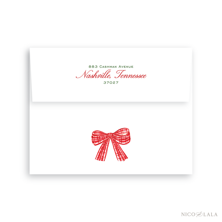 Oh What Fun Christmas Card Return Address Printing